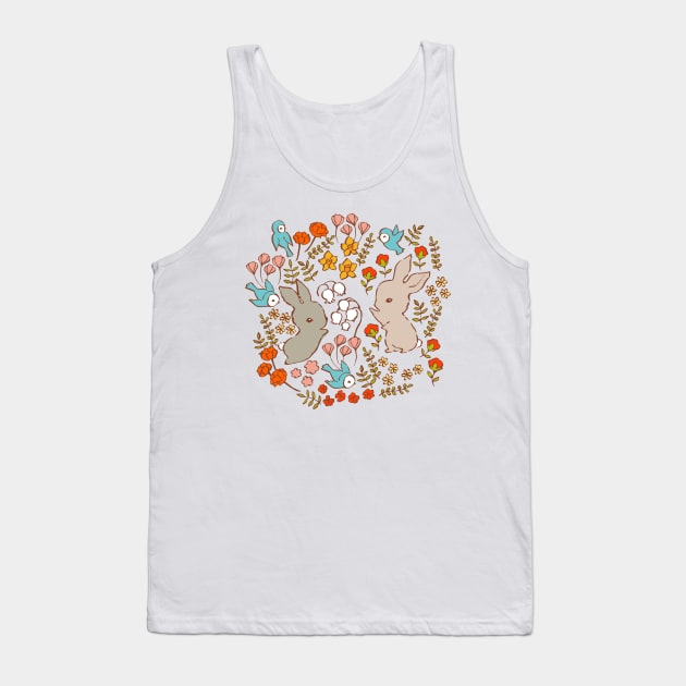 Vintage Bunnies in Spring Tank Top by Cecilia Mok